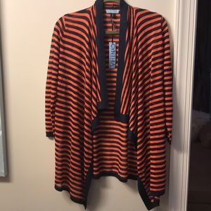 CYNTHIA Cynthia Rowley coral/navy sweater NWT, M